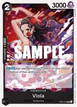 One Piece TCG Viola OP05-079 1st Anniversary NM English - Image 1