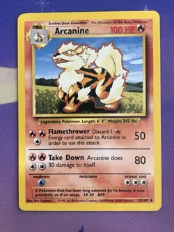 Pokemon TCG Arcanine Base Set Unlimited Uncommon Card 23/102 - Image 1