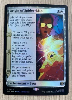 Origin of Spider-Man R 0009 - Rare Foil - MTG Marvel's Spider-Man - NM - Image 1