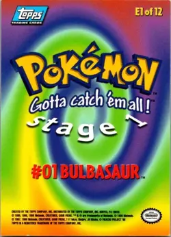 Pokemon Movie Topps 1999 Bulbasaur - Image 2