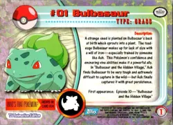 1999 Topps Pokemon Blue Logo Bulbasaur - Image 2