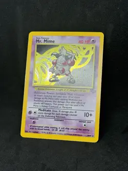 Pokemon TCG Mr. Mime Jungle 6/64 Holo Unlimited Holo Rare LP - Image 2