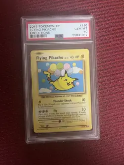 Pokemon TCG 2016 Evolutions Flying Pikachu 110/108 Secret Rare PSA 10 - Image 1