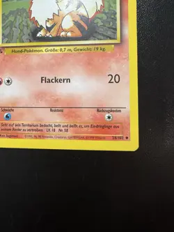 Growlithe 28/102 Base Set German Fukano 1st Edition 1999 Pokemon (NM-) - Image 5