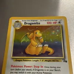 WoTC Pokemon TCG Fossil Dragonite 4/62 Holo Rare 100HP Eng 1999 Unlimited - Image 3