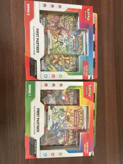 Pokemon TCG First Partner Illustration Collection Series 1 & 2 Sealed Bundle - Image 1