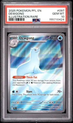 2025 Pokemon TCG Phantasmal Flames Dewgong Illustration Rare 097/094 PSA 10 - Image 1