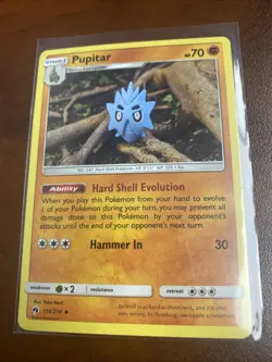 Pokemon Pupitar 116/214 Lost Thunder LP - Image 1