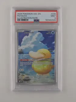 2026 Pokemon ASC EN Ascended Heroes Psyduck 226 Illustration Rare PSA 9 - Image 1