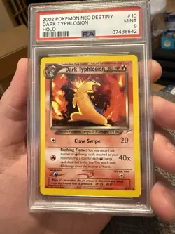 Pokemon PSA 9 Dark Typhlosion Holo 2002 10/105 Neo Destiny English - Image 1