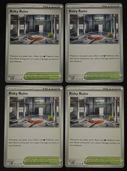 4x Risky Ruins 127/132 ME01: Mega Evolution Pokemon Playset x4 NM - Image 1