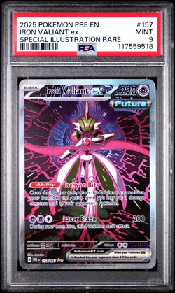 Iron Valiant EX 157/108 Special Illustration Rare Pokemon PSA 9 - Image 1