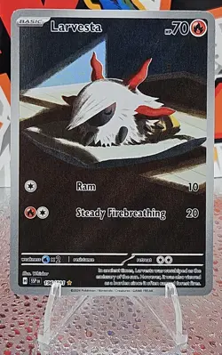 Pokemon TCG Surging Sparks Larvesta #196/191 Illustration Rare NM- - Image 1