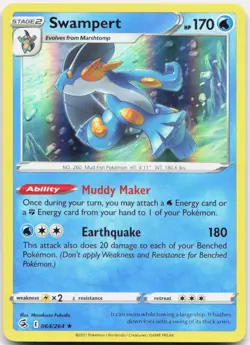 Swampert 064/264 Holo Rare Fusion Strike Pokemon Holo Near Mint - Image 1