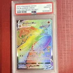 Pokemon TCG Blaziken VMAX 200/198 Chilling Reign Secret Rare Holo PSA 10 - Image 1