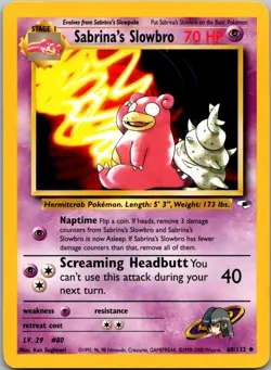 Sabrina's Slowbro 60/132 Uncommon Gym Heroes Pokemon Unlimited Near Mint - Image 1