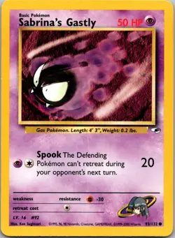 Sabrina's Gastly 93/132 Common Gym Heroes Pokemon Unlimited Near Mint - Image 1