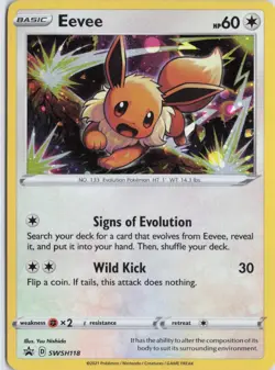 Eevee SWSH118 Holo Promo Sword & Shield Promo Pokemon Holo Near Mint - Image 1