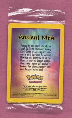 Pokemon 2000 Movie Promo Ancient Mew With Insert SEALED - Image 1