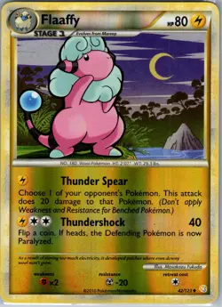 Flaaffy 42/123 Uncommon HeartGold & SoulSilver Pokemon Reverse Holo Near Mint - Image 1