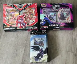 Pokemon League Battle:First Strike Urshifu, Calyrex, Corviknight Vmax NIB - Image 1