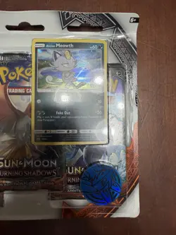 Pokemon Sun & Moon Burning Shadows 3 Booster Pack Blister Pack Meowth Promo New - Image 4