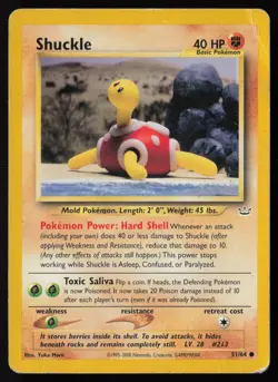 Pokemon Vintage Shuckle 51/64 Neo Revelation Non-Holo - HP / DMG - Image 1
