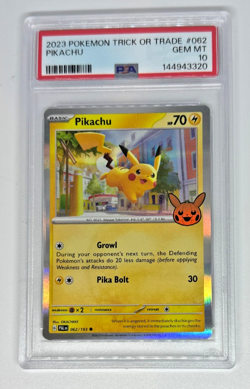 PSA 10 2023 Pokemon Trick or Trade Pikachu #062 GEM MINT Halloween Promo - Image 1