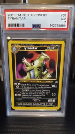 Pokemon Neo Discovery Tyranitar Card 31/75 Psa 7 - Image 1
