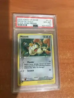 Pokemon Meowth Black Star Holo Promo #013 PSA 10 Gem Mint - Image 1