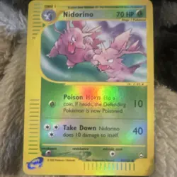 Pokemon TCG Nidorino 055/147 Aquapolis Reverse Holo Uncommon 70 HP - Image 1