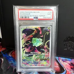 PSA 9 Bulbasaur 133/132 Me01: Mega Evolution Stamped Illustration Rare Holo 2025 - Image 1