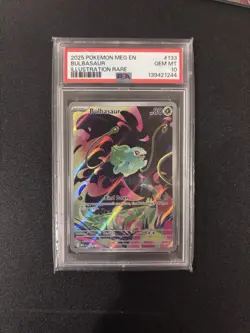 Pokemon Bulbasaur 133/132 Me01 Mega Evolution Illustration Rare Holo PSA 10 2025 - Image 1