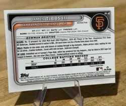 James Tibbs III 2024 Bowman 1ST DRAFT CHROME SILVER HOLO REFRACTOR PROSPECT - Image 3