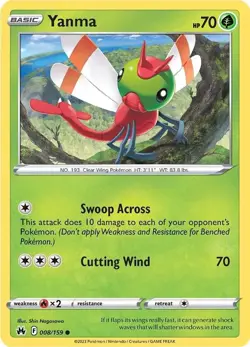 Pokemon TCG Yanma Crown Zenith 008/159 Regular Common - Image 1