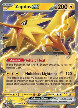 Zapdos ex 145/165 Pokemon 151 SV Double Rare Holo TCG NM - Image 1