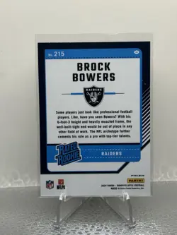 2024 Panini Donruss Optic - Rated Rookie Brock Bowers #215 Holo Prizm (RC) - Image 2