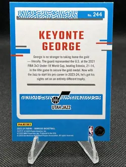 2023-24 Donruss Keyonte George Rated Rookie #244 Green Holo Laser Utah Jazz 💎 - Image 2