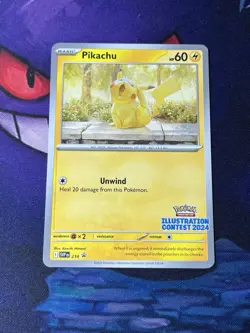 Pokemon TCG Pikachu SVP 214 Illustration Contest 2024 Promo M/NM - Image 1