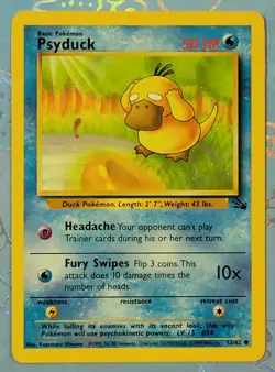 Psyduck 53/62 Fossil Pokemon Card NM+ - Image 1