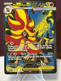Mega Pyroar ex 099/086 Ultra Rare Chaos Rising Pokemon Holo Near Mint - Image 1