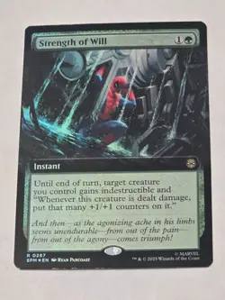 🔥 Strength of Will - Foil - Extended Art R MTG Marvel's Spider-Man M/NM!! - Image 1