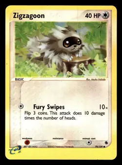 Zigzagoon 79/109 Reverse Holo Expedition Set Pokemon Card - Image 1