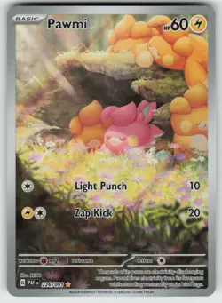 Pawmi 226/091 Illustration Rare Paldean Fates Pokemon Holo Near Mint - Image 1