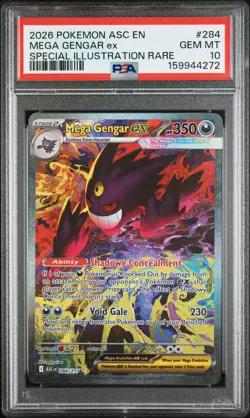 2026 POKEMON ASC EN-ASCENDED HEROES #284 MEGA GENGAR EX PSA 10 - Image 1