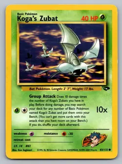 Pokemon TCG Gym Challenge Koga's Zubat 083/132 - Image 1