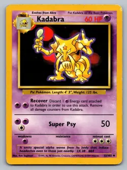 Pokemon TCG Base Set Kadabra 032/102 - Image 1