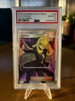 2018 Pokemon PSA 10 Cynthia 148/156 | Ultra Prism | Ultra Rare | GEM MT | EN - Image 1