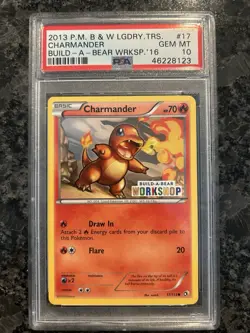 2013 Pokemon B&W Legendary Treas Charmander Build A Bear Workshop 17/113 PSA 10 - Image 1