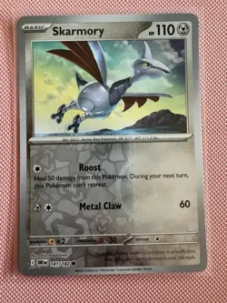 Skarmory 141/182 SV10 Destined Rivals Reverse Holo Pokemon TCG English HP 110 - Image 1